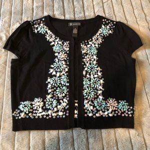 Inc short sleeve cropped sweater